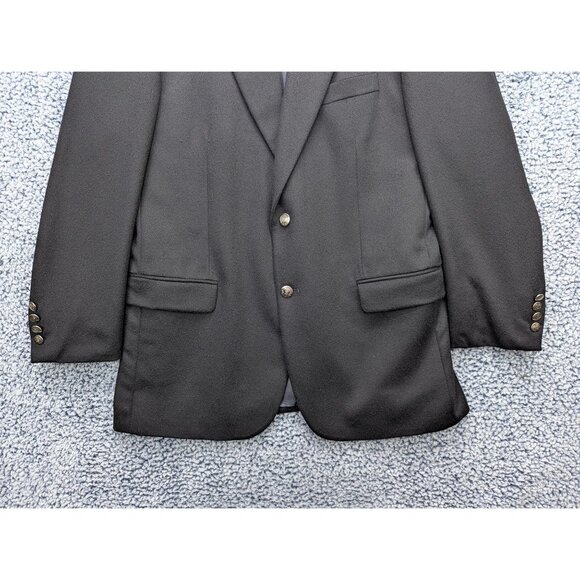 VTG Hart Schaffner Marx 100% Cashmere Blazer Mens 42L Two Button Office Black - Picture 4 of 13